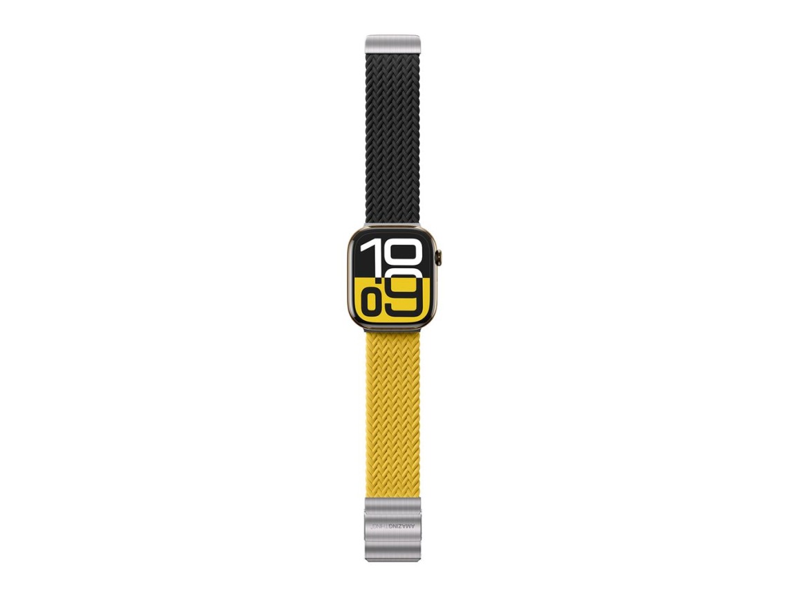 Set of 2 AmazingThing Blend Band for Apple Watch 45/46/49mm - Yellow-Black/Black
