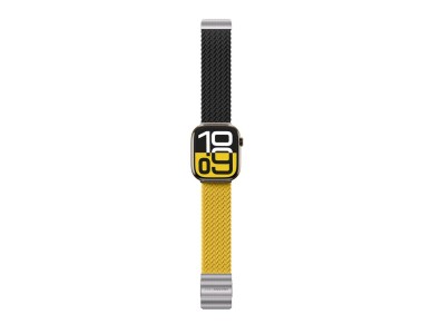 Conjunto de 2 pulseiras AmazingThing Blend para Apple Watch 45/46/49mm - Amarelo-Preto/Preto