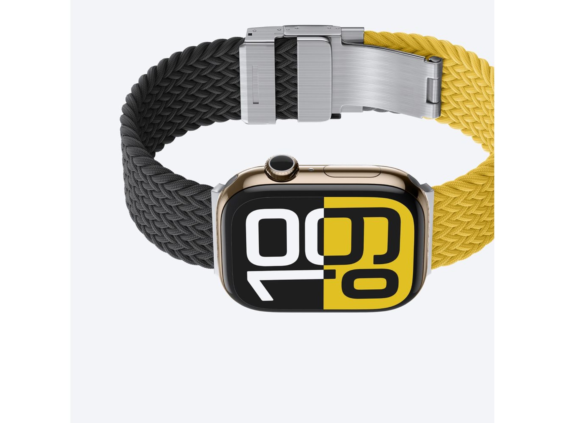 Set of 2 AmazingThing Blend Band for Apple Watch 45/46/49mm - Yellow-Black/Black
