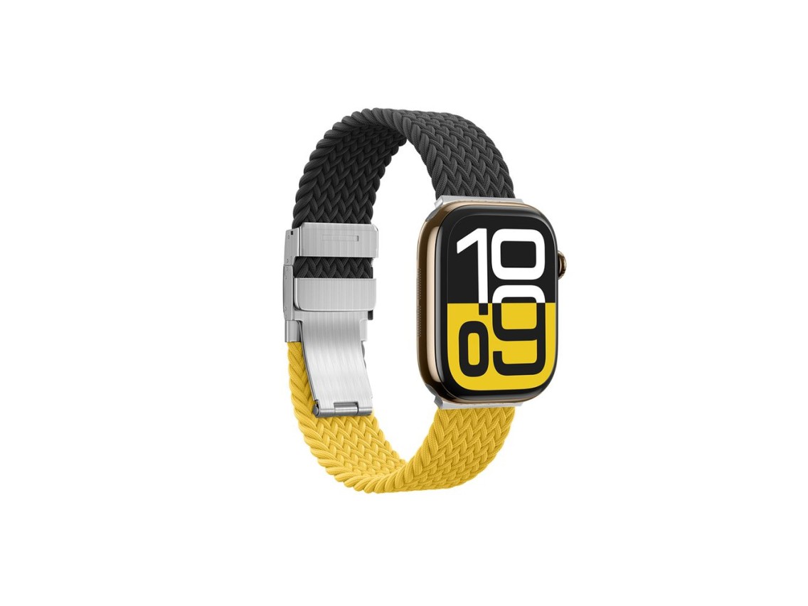 Set of 2 AmazingThing Blend Band for Apple Watch 45/46/49mm - Yellow-Black/Black