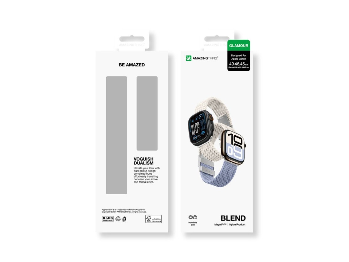 Juego de 2 correas AmazingThing Blend para Apple Watch de 45/46/49 mm - Azul espacial/Estelar