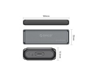 Unidad de disco Orico DDM2-C3-G2 M.2 NVME USB-A USB-C 3.2 10 Gb/s - Gris