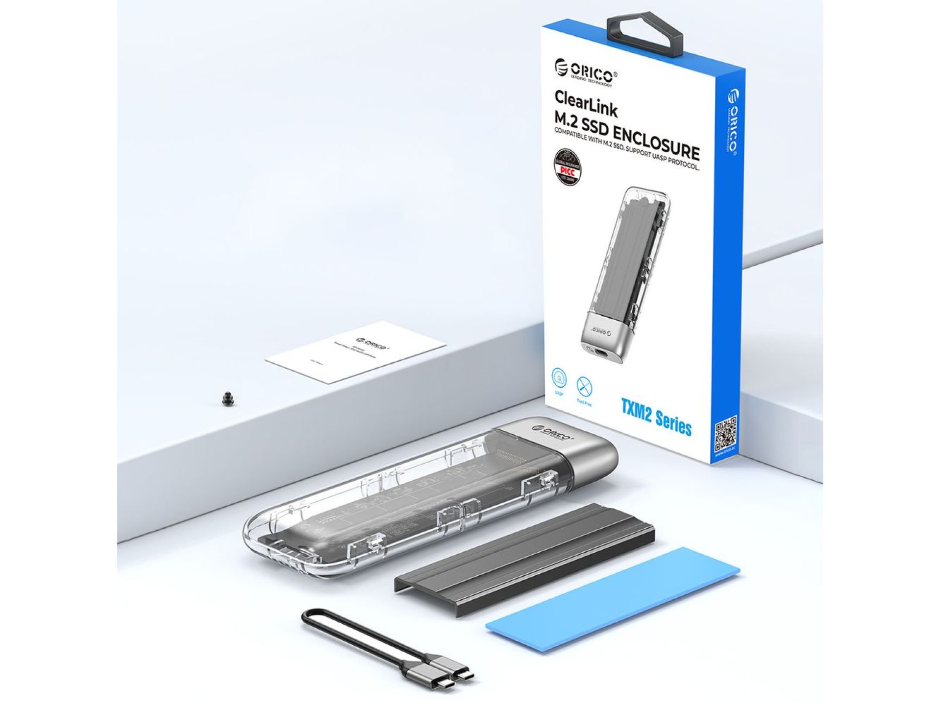 Unidade de disco Orico TXM2-C3 M.2 NVME USB-C 3.2 10Gb/s - Cinza