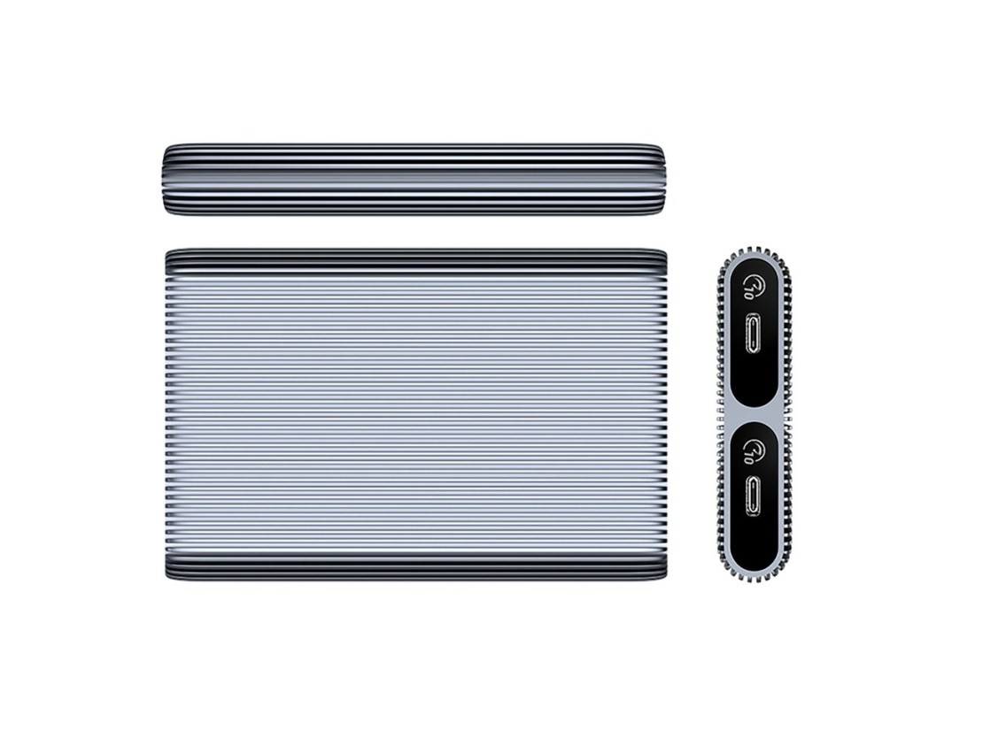 Adaptador doble para discos Orico AM2C3-2N para dos unidades M.2 NVMe USB-C 3.2 de 10 Gb/s - Gris