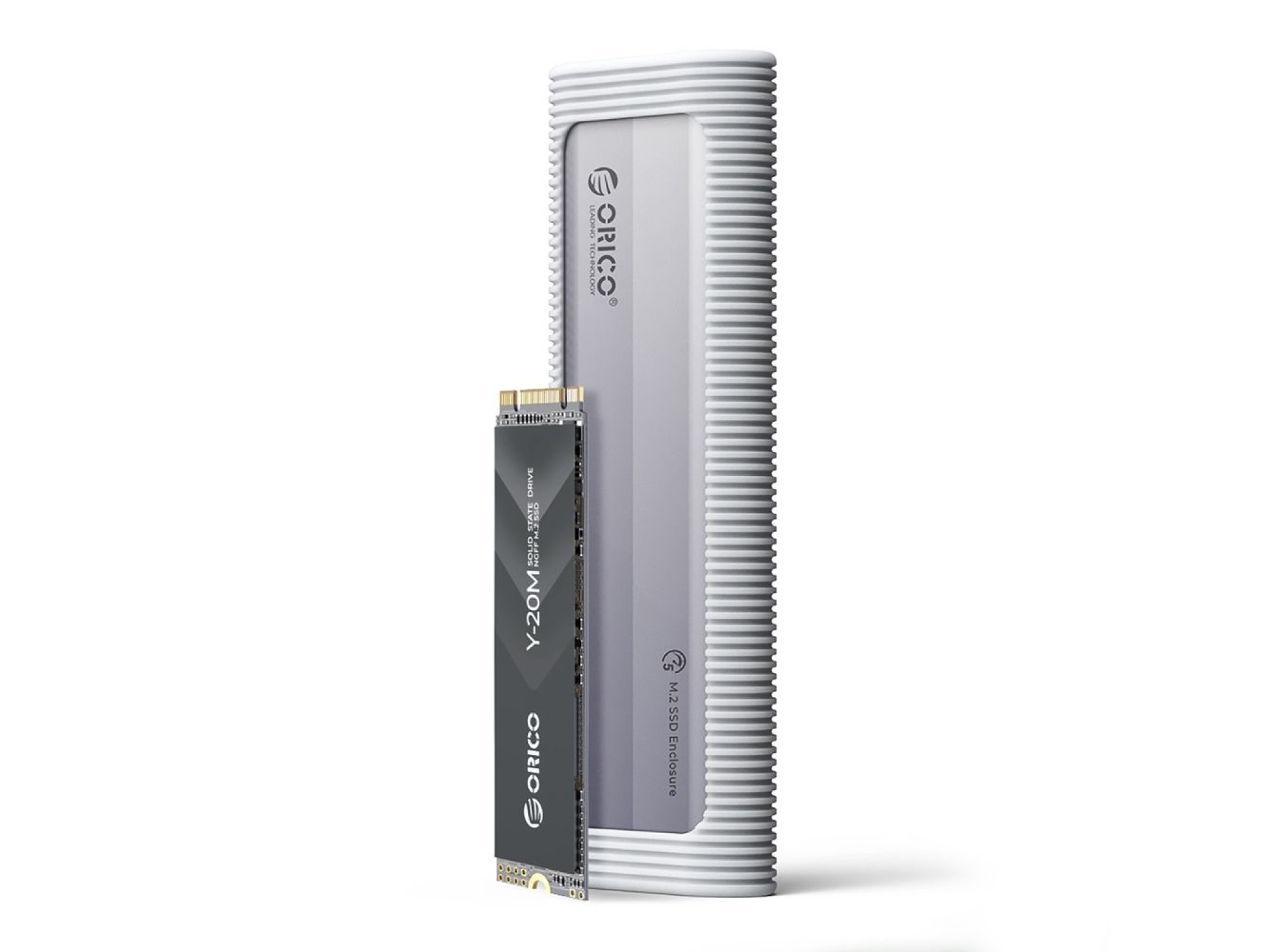 Unidade de disco Orico AXM2-G2-V1 M.2 NVME USB-C/USB-A para USB-C 10Gb/s - Cinza