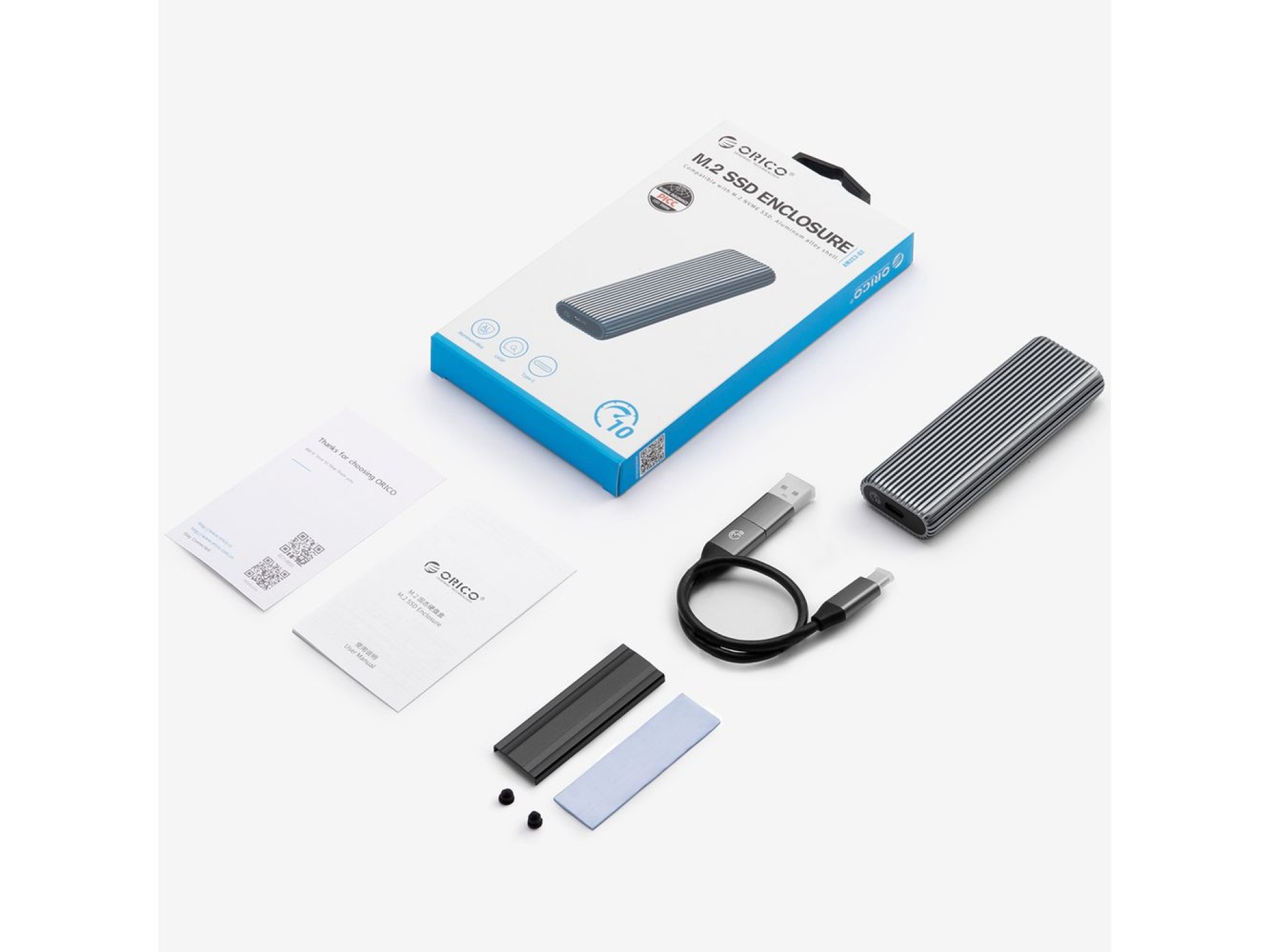 Unidade de disco Orico AM2C3-G2 M.2 NVMe USB-C 3.2 - Cinza