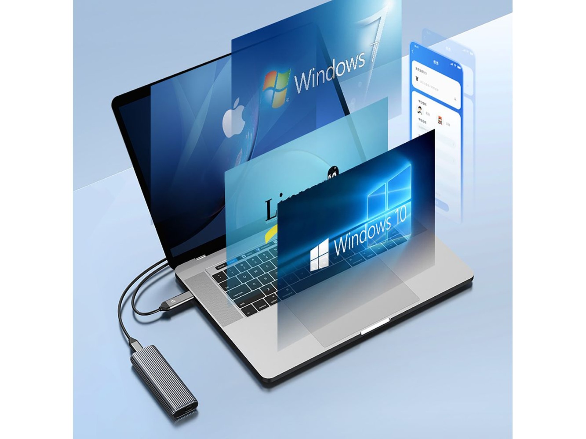 Unidade de disco Orico AM2C3-G2 M.2 NVMe USB-C 3.2 - Cinza