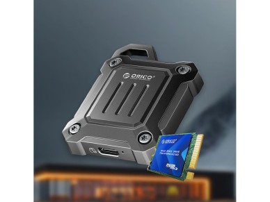 Bah�a t�ctica reforzada para discos duros Orico XAM2 M.2 2230 USB-C 3.2 - Negra