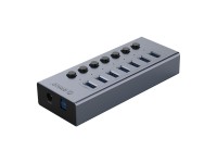Hub Orico BT2U3-7AB com 7 portas USB-A 3.0 e interruptores - cinza