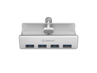 Orico MH4PU Hub Clamp-Mounted 4x USB-A 3.0 - Silver