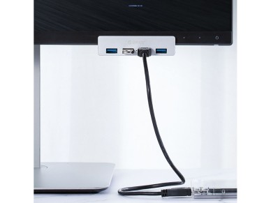 Orico MH4PU Hub Clamp-Mounted 4x USB-A 3.0 - Silver