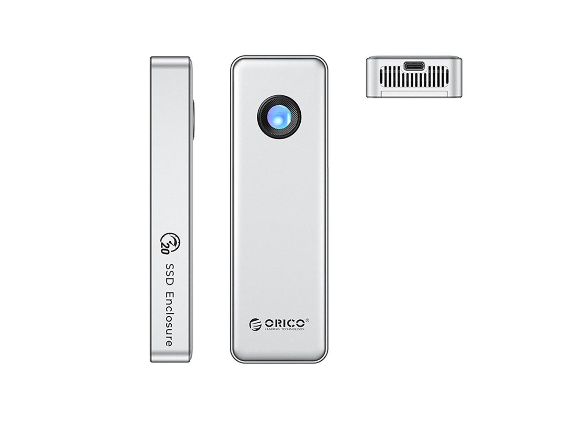 Orico OUM2-G20 M.2 NVME USB-C 3.2 20Gb/s Disk Drive - Silver