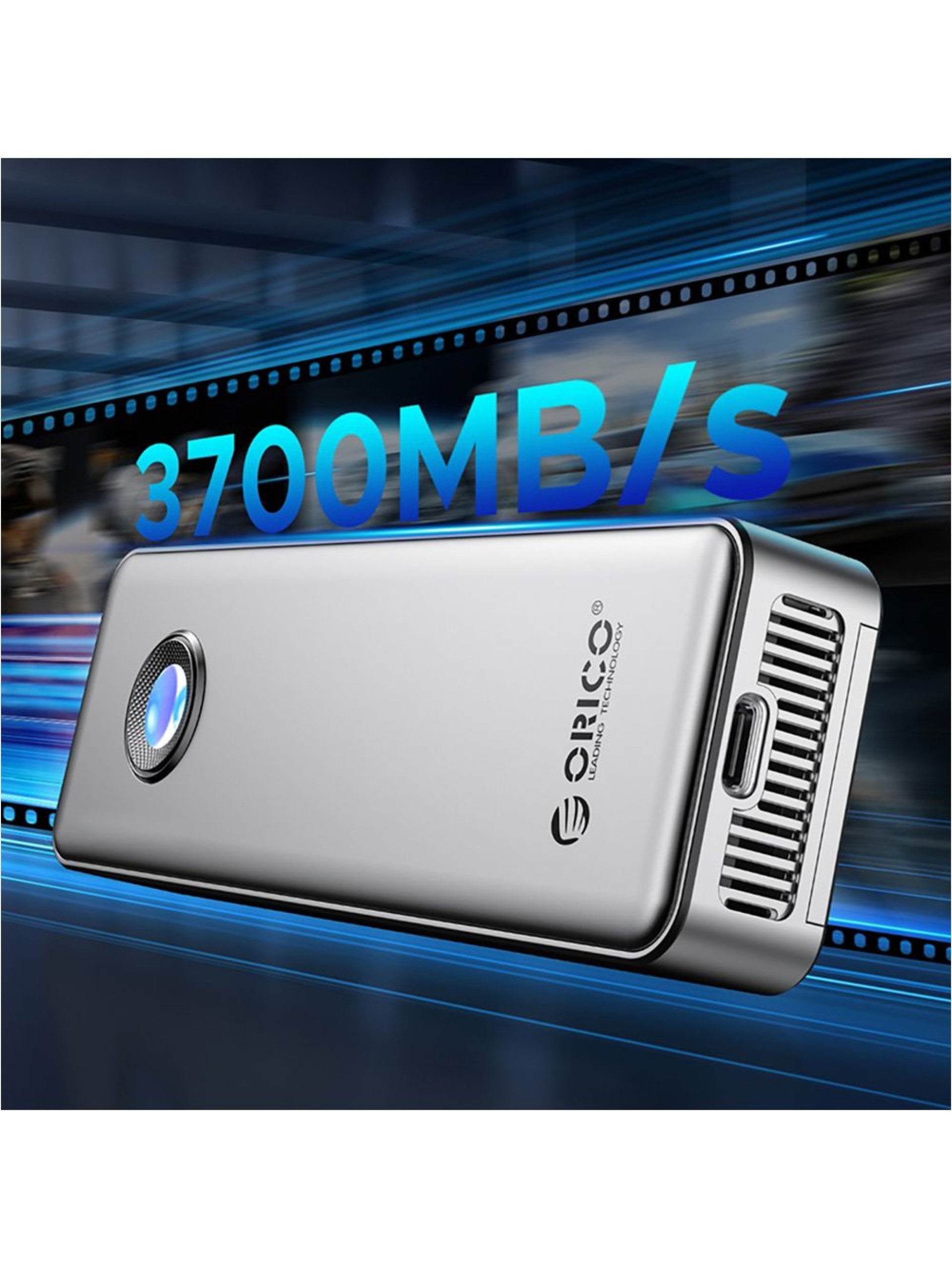 Orico OUM2-G20 M.2 NVME USB-C 3.2 20Gb/s Disk Drive - Silver