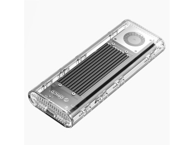 Unidade de disco Orico TCM2-G20 M.2 NVME USB-C 3.2 20Gb/s - Prata/Transparente