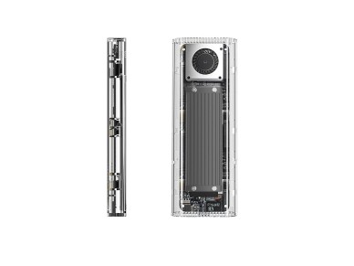 Unidade de disco Orico TCM2-G20 M.2 NVME USB-C 3.2 20Gb/s - Prata/Transparente