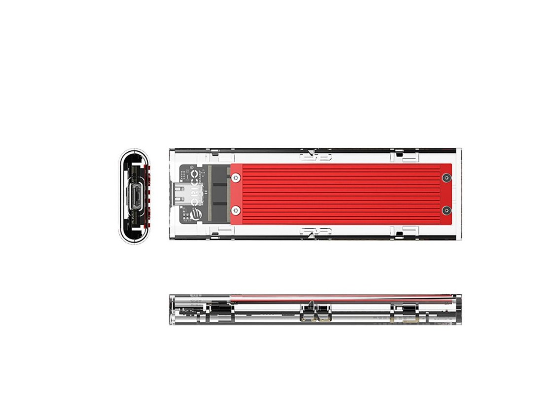 Unidade de disco Orico TCM2-C3 M.2 NVMe para USB-C 10Gb/s - Vermelha