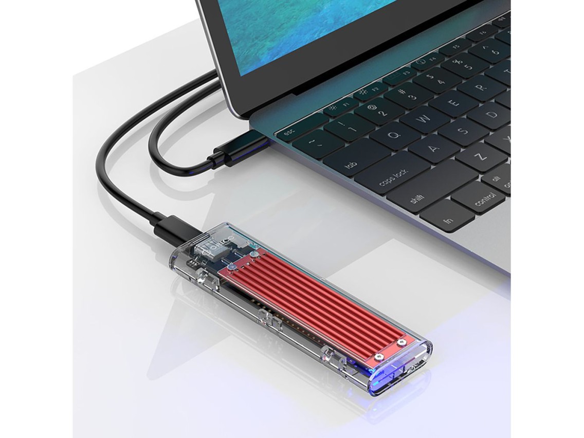 Unidade de disco Orico TCM2-C3 M.2 NVMe para USB-C 10Gb/s - Vermelha