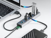 Orico CL7U-U3 hub 7x USB-A 3.0 + USB-C 5V/3A 1m - gray Orico CL7U-U3 hub 7x USB-A 3.0 + USB-C 5V/3A 1m - gray