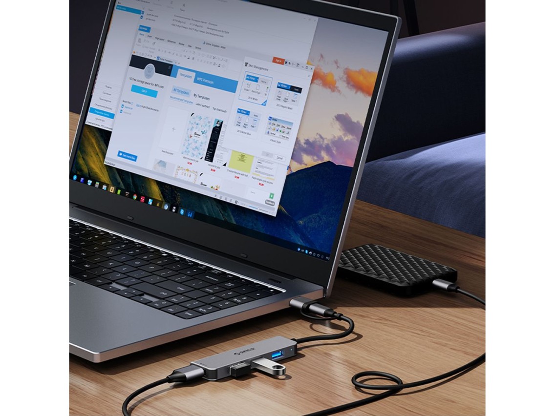 Orico YSA5-U3 USB-A/USB-C Hub Docking Station 3x USB-A 2.0 + 1x USB-A 3.0 - Gray