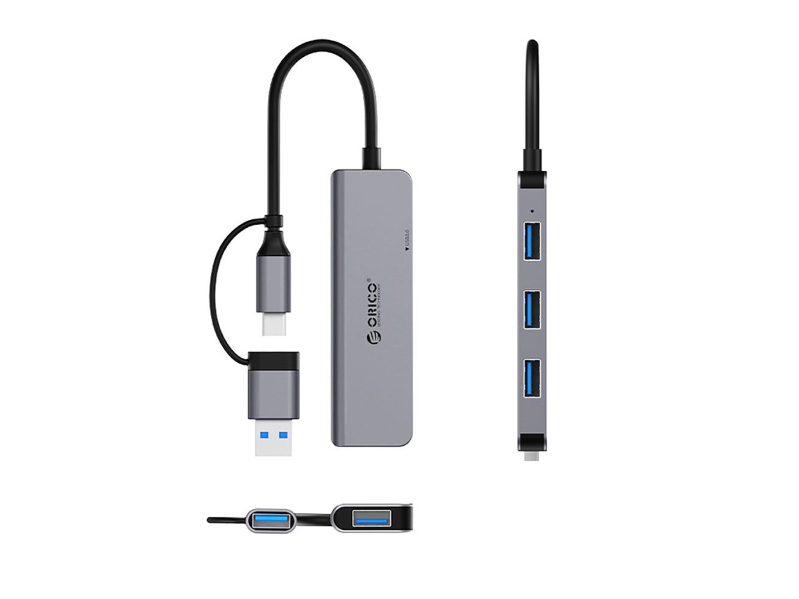 Orico YSA5-U3 USB-A/USB-C Hub Docking Station 3x USB-A 2.0 + 1x USB-A 3.0 - Gray