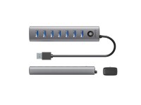 Orico CL7U-U3 hub 7x USB-A 3.0 + USB-C 5V/3A 1m - gray