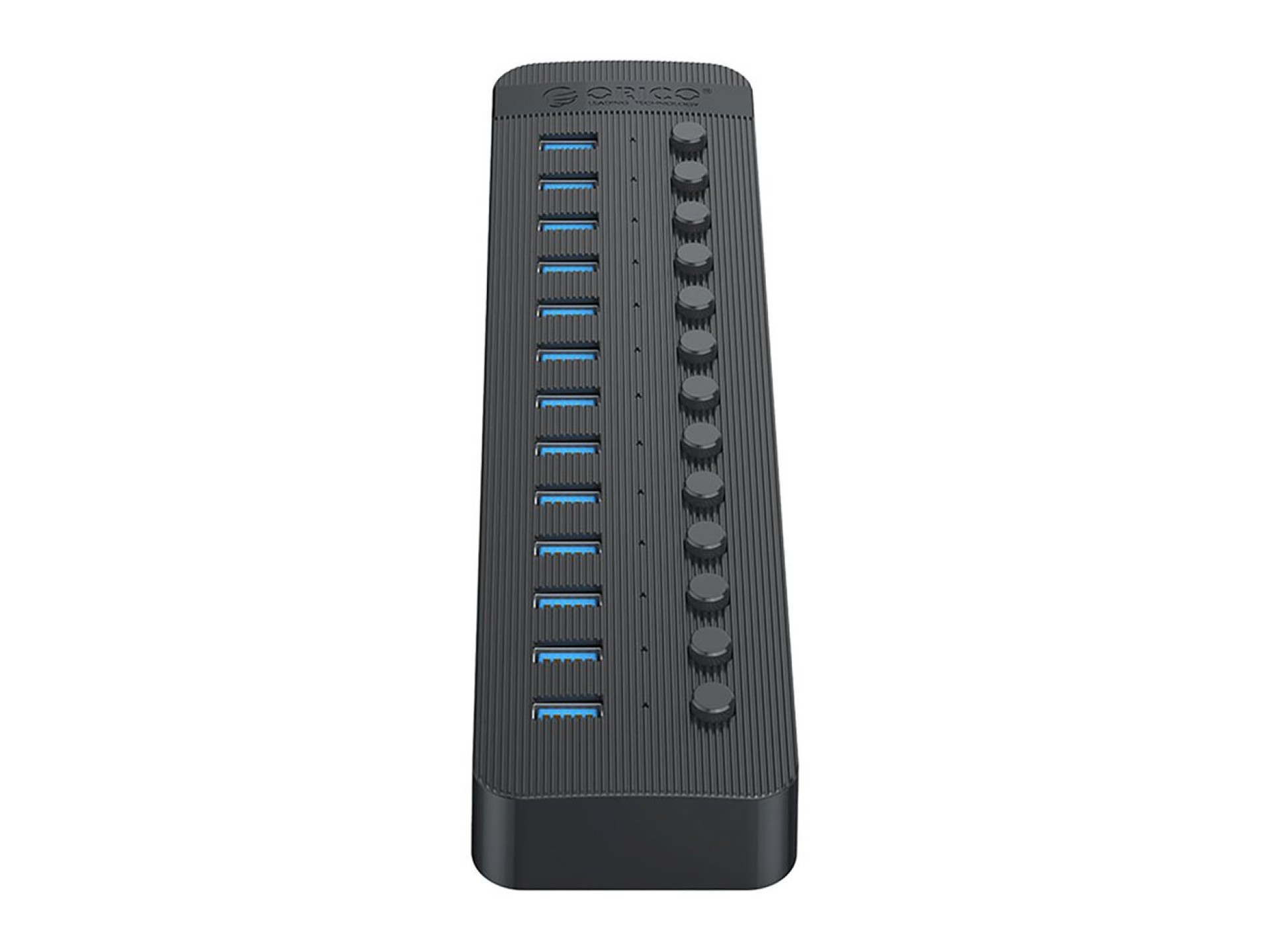 Concentrador USB-A 3.0 Orico CT2U3-13AB de 13 puertos con interruptores - Negro