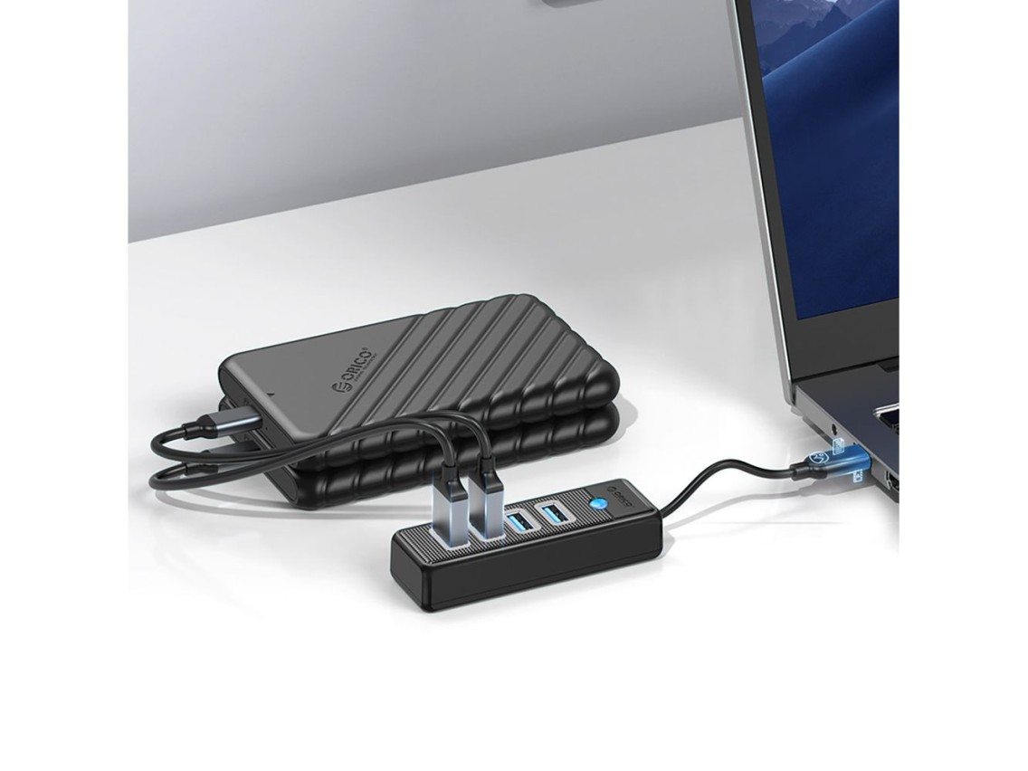 Hub USB-C Orico PWC2U-C3 / 2 puertos USB-A 3.0 + 1 puerto USB-C 3.0 - Negro
