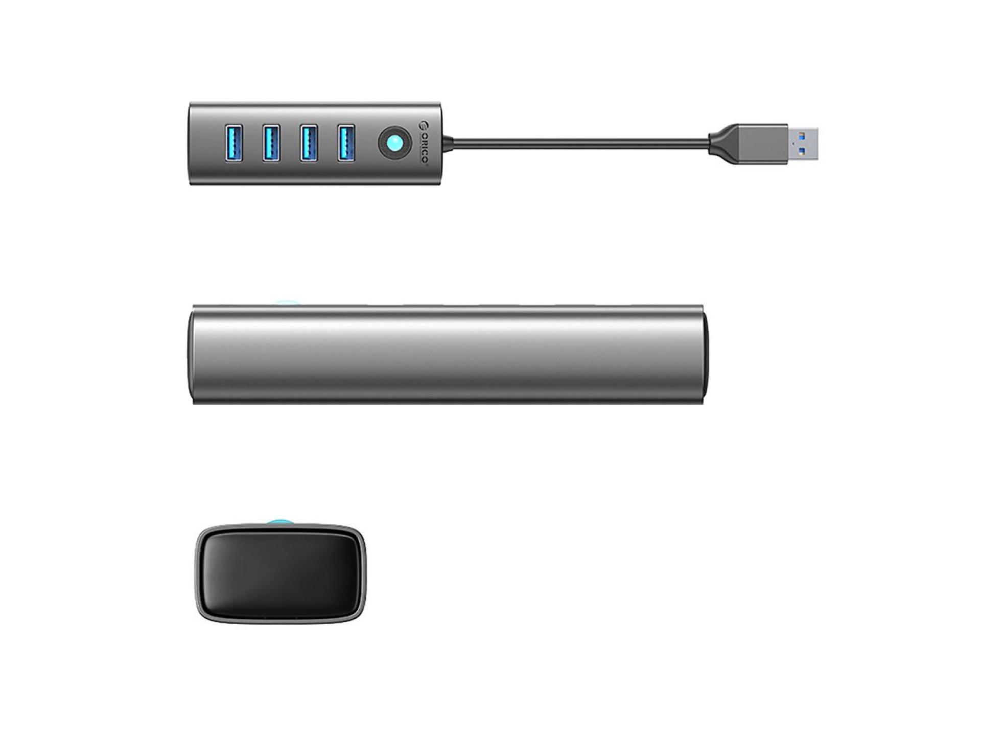 Orico PDD4U-U3 Hub 4x USB-A 3.0 - Gray