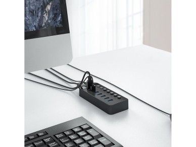Orico CT2U3-10AB 10x USB-A 3.0 Hub with Switches - Black