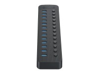 Hub Orico CT2U3-13AB com 13 portas USB-A 3.0 e interruptores - Preto