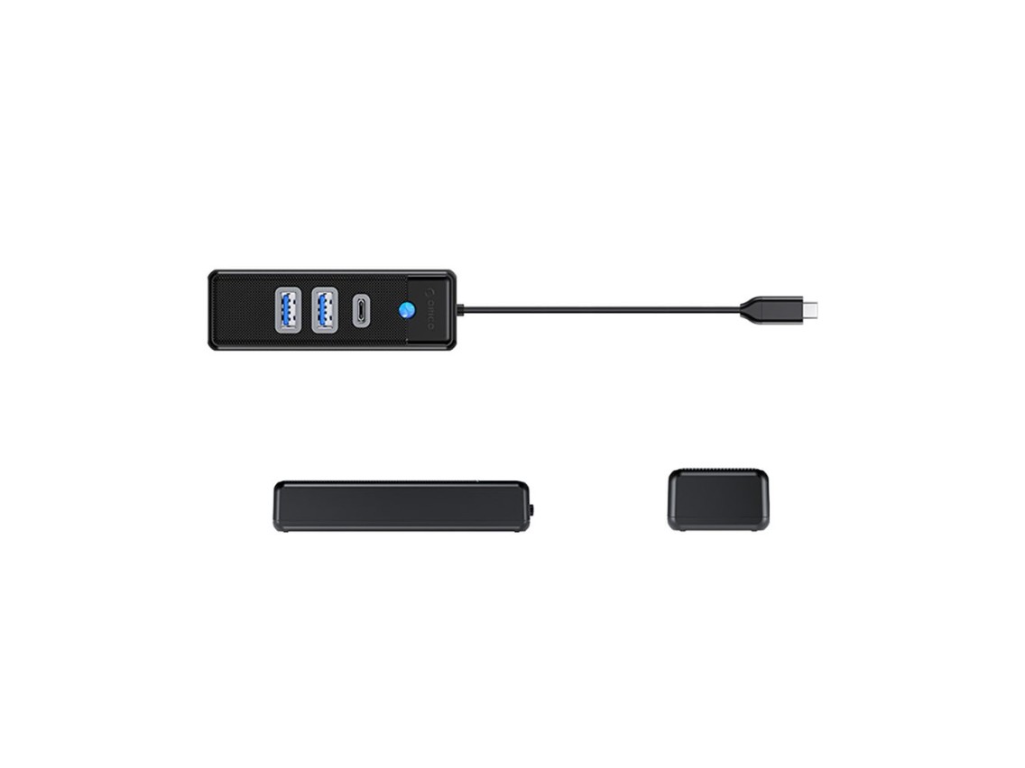 Hub USB-C Orico PWC2U-C3 / 2 puertos USB-A 3.0 + 1 puerto USB-C 3.0 - Negro