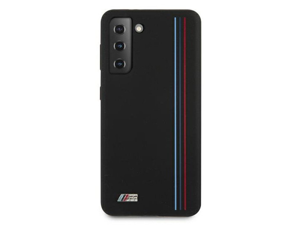 Capa BMW Silicone Stripes M Collection para Samsung Galaxy S21+ - Preta