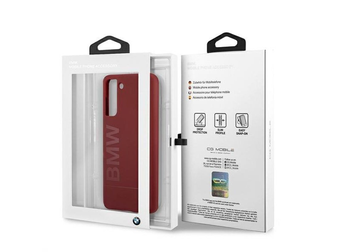 BMW Silicone Signature Logo Case for Samsung Galaxy S21+ - Red