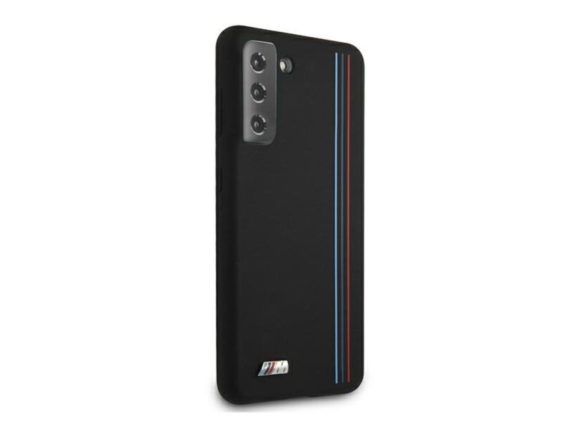 Capa BMW Silicone Stripes M Collection para Samsung Galaxy S21+ - Preta