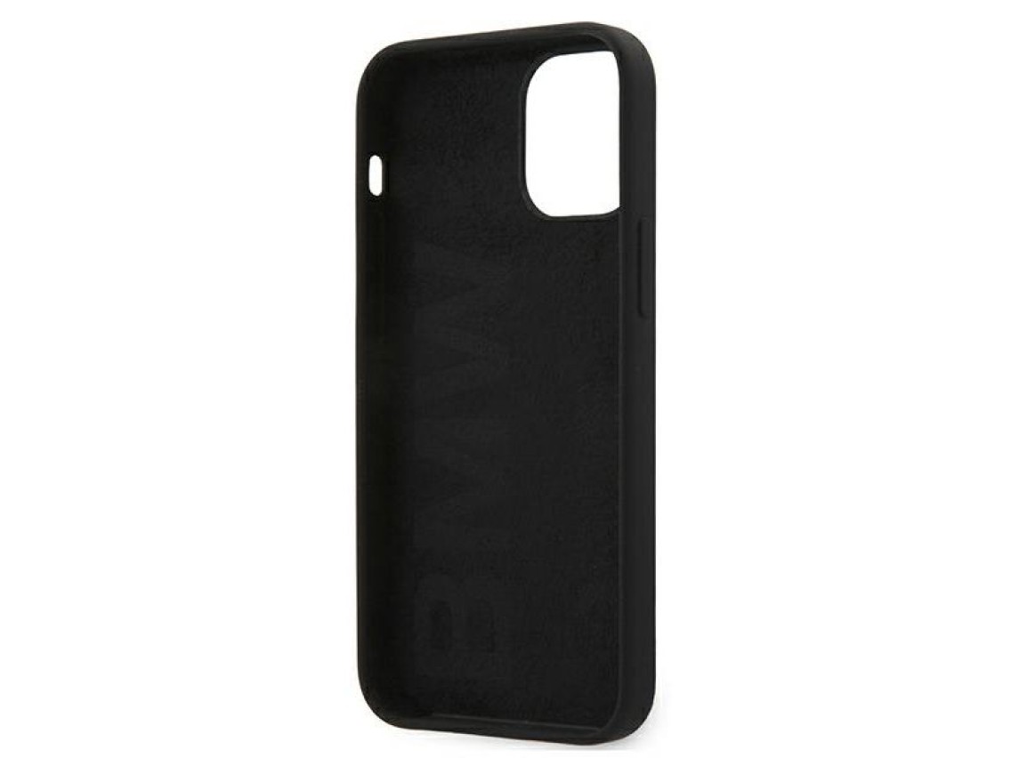 Funda de silicona BMW Signature para iPhone 12 mini - Negra