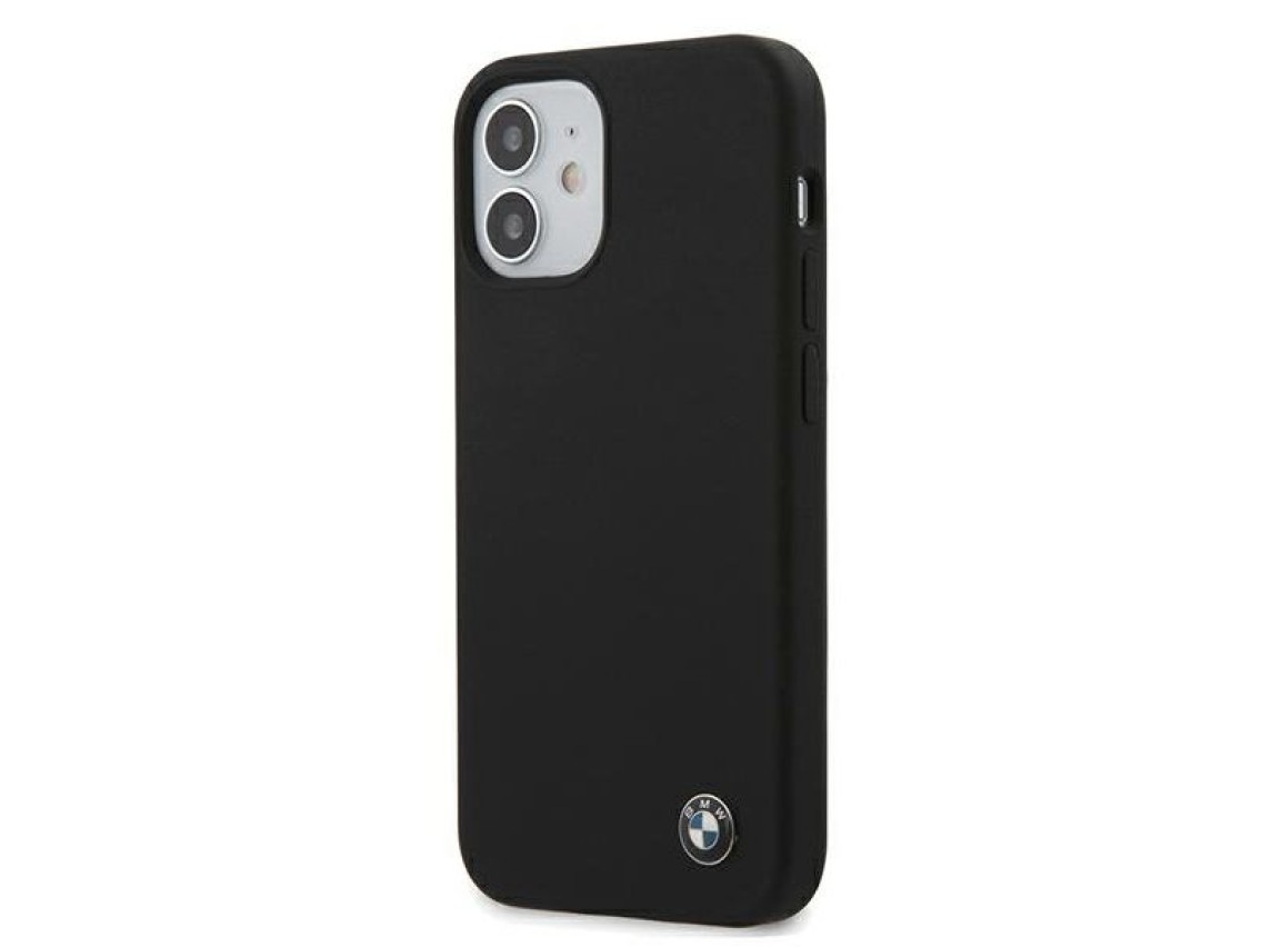 Funda de silicona BMW Signature para iPhone 12 mini - Negra