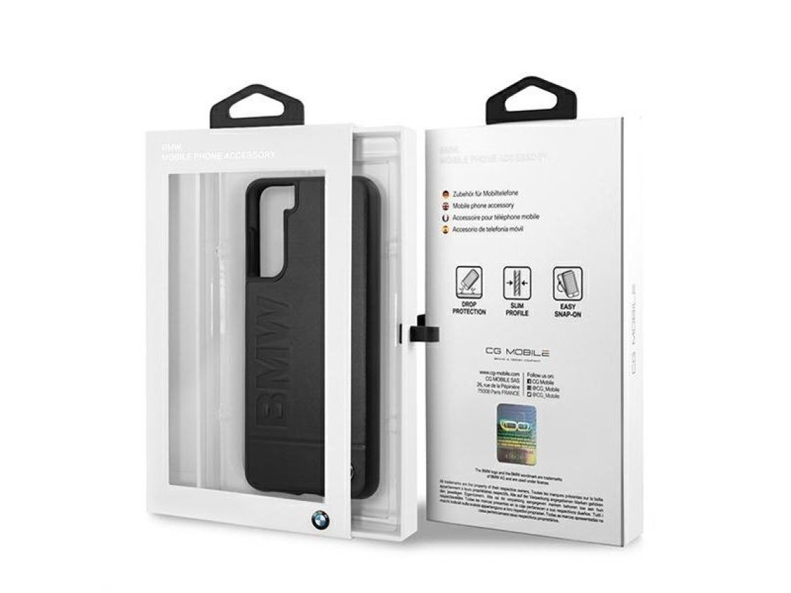 Capa com logotipo BMW Signature para Samsung Galaxy S21+ - Preta