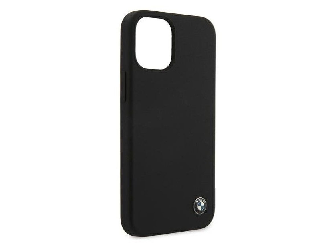 Funda de silicona BMW Signature para iPhone 12 mini - Negra
