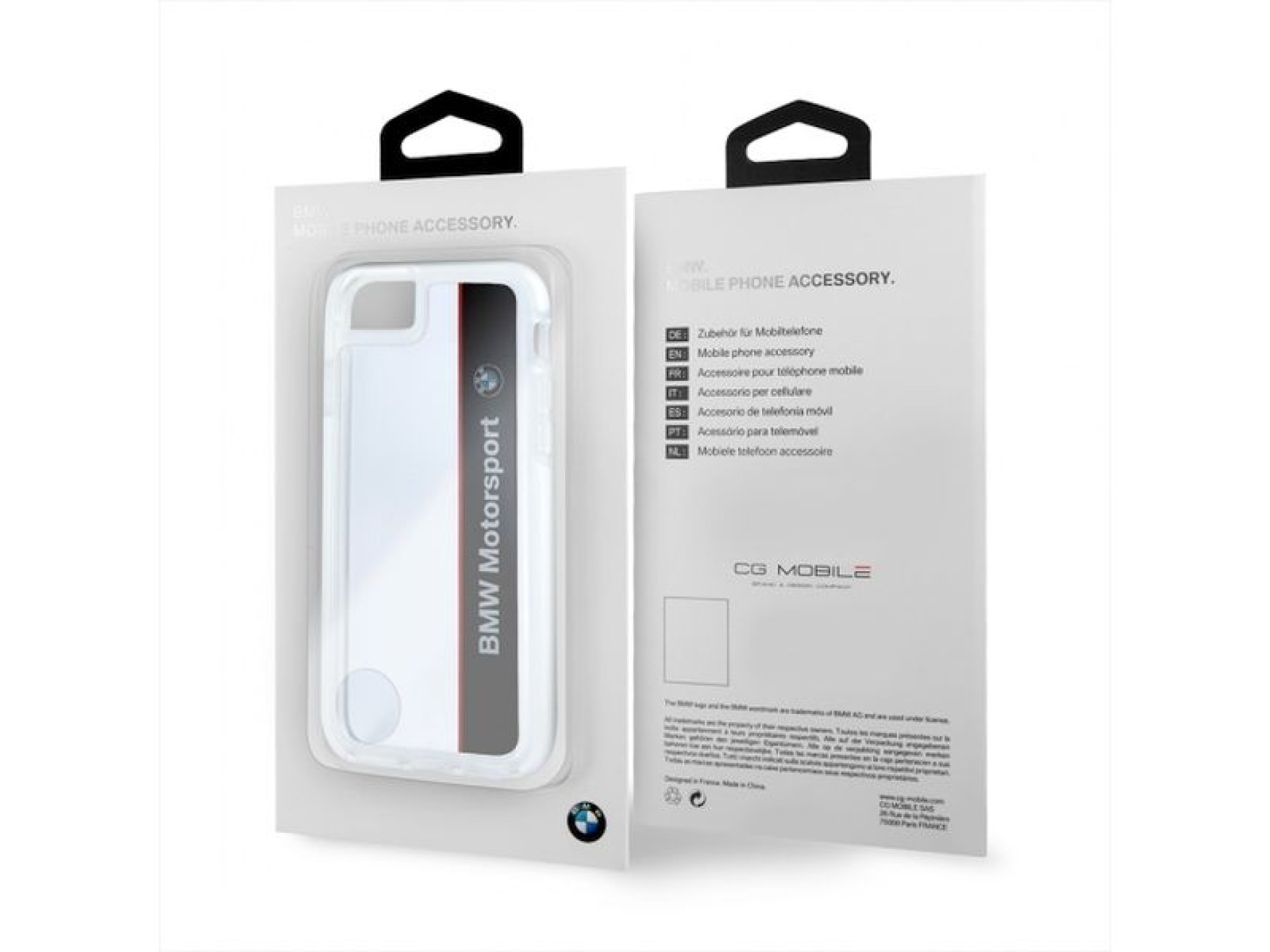 Capa BMW Motorcase para iPhone 7 / 8 / SE 2020 / SE 2022 - Preta Transparente