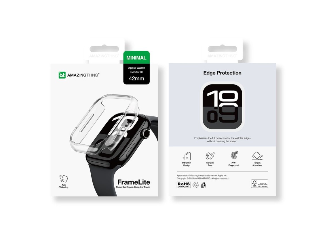 Capa minimalista AmazingThing para Apple Watch 42mm - Transparente