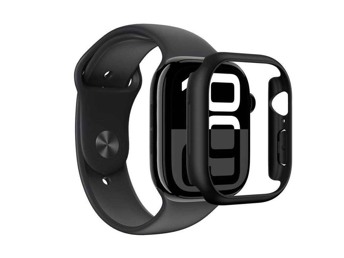 Funda minimalista AmazingThing para Apple Watch de 46 mm – negra