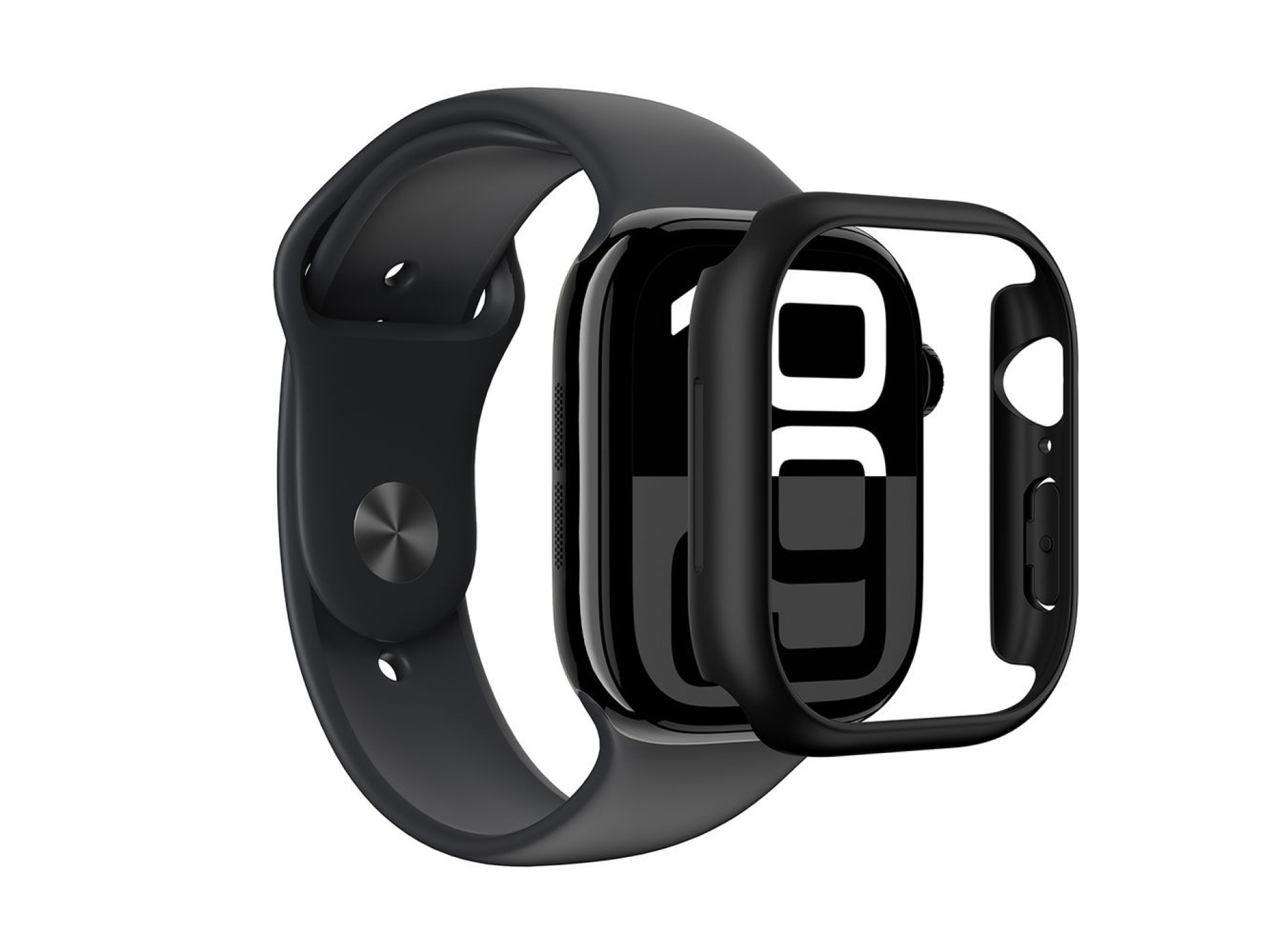 Funda minimalista AmazingThing para Apple Watch de 46 mm – negra