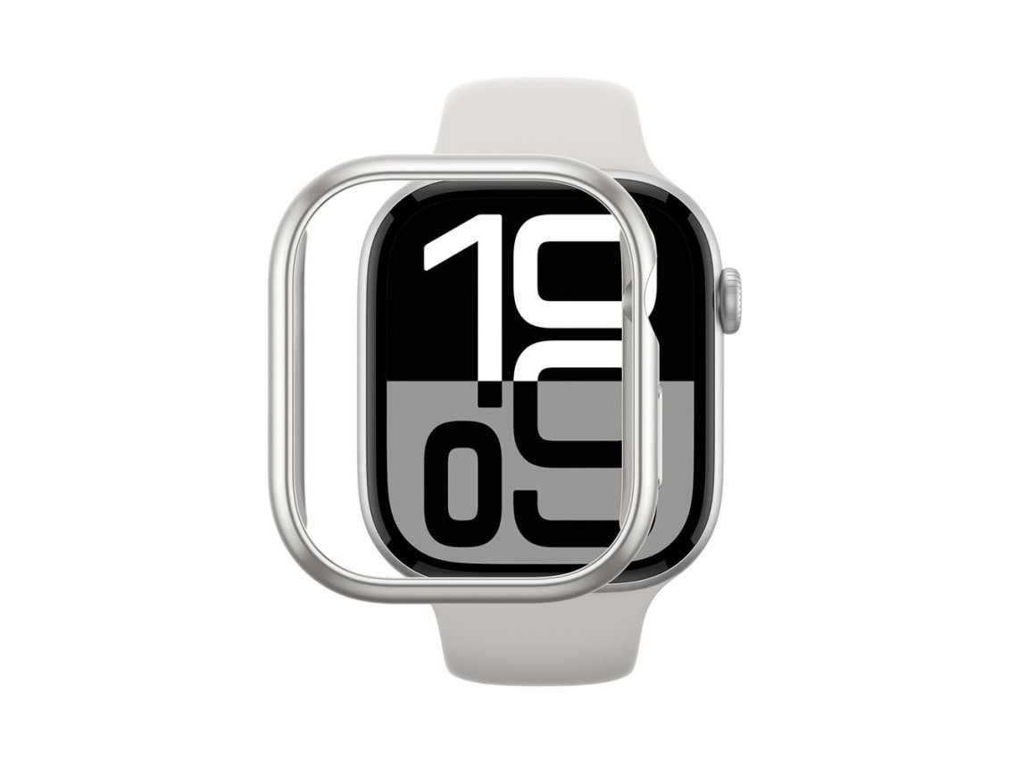 Capa minimalista AmazingThing para Apple Watch 46mm – prata