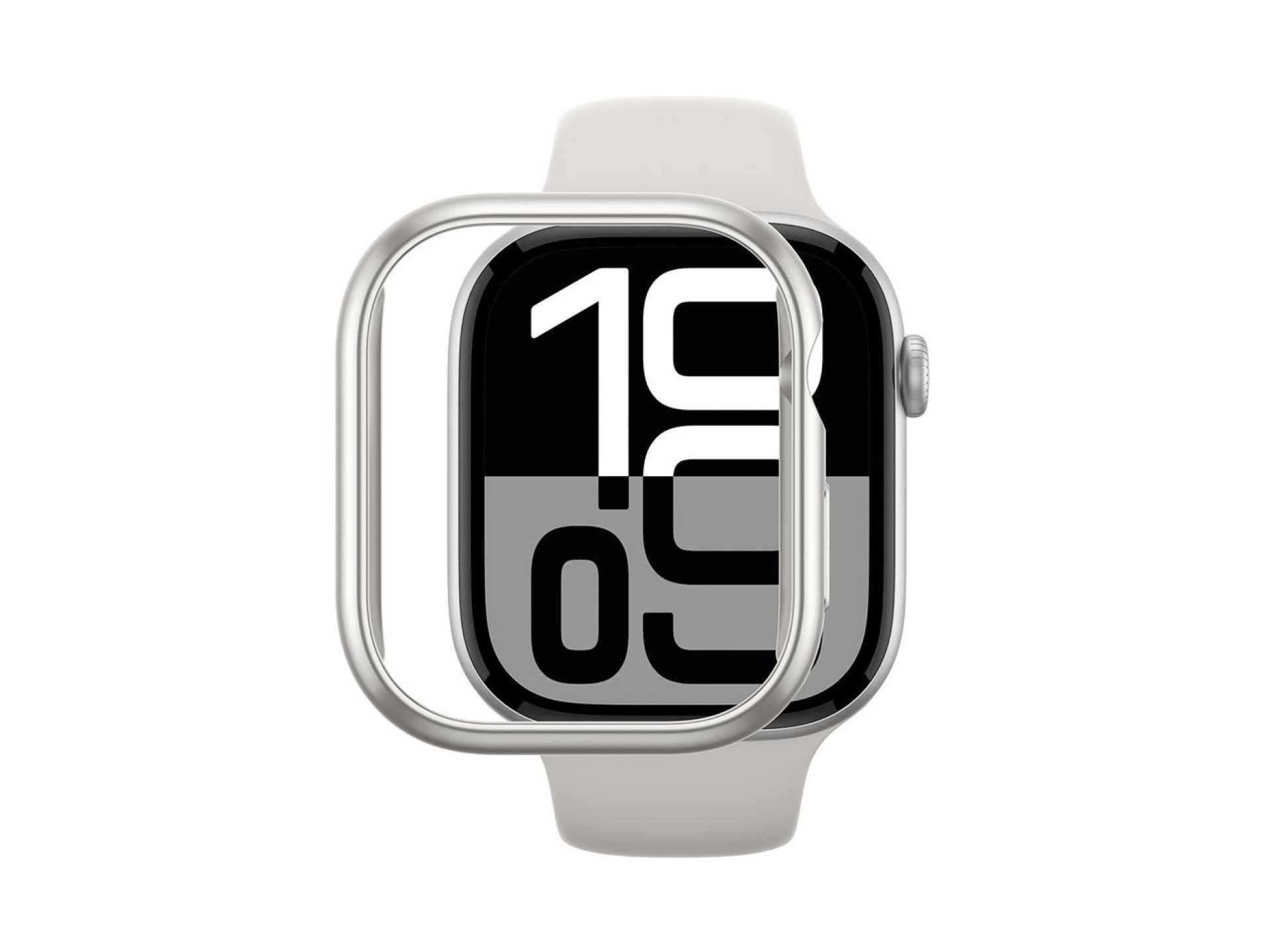 Capa minimalista AmazingThing para Apple Watch 46mm – prata