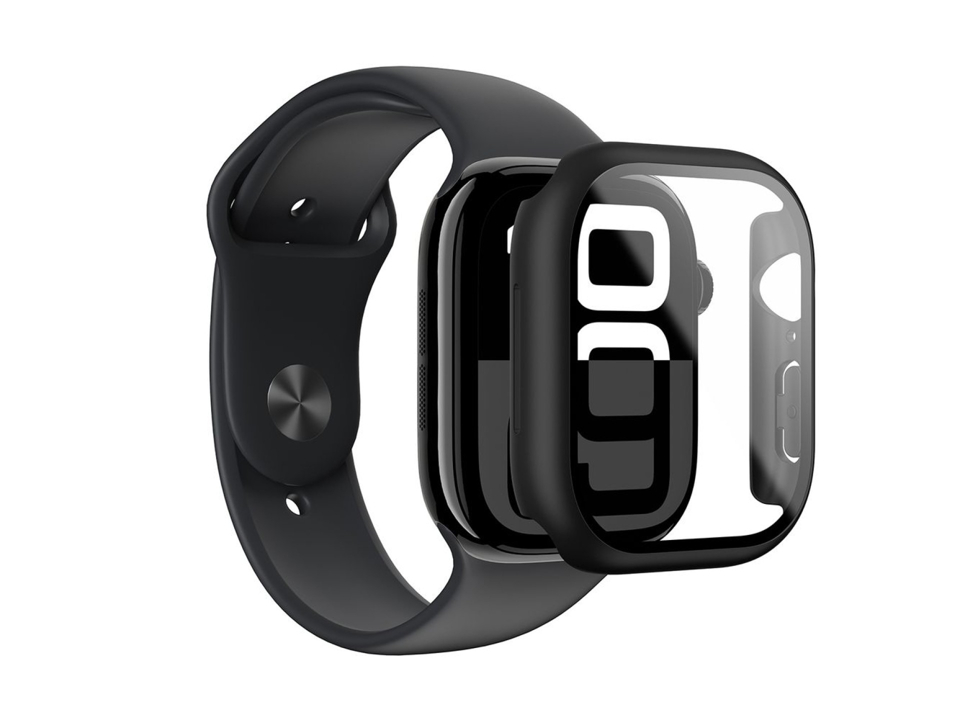 Capa de vidro AmazingThing Radix para Apple Watch 46mm – Preta