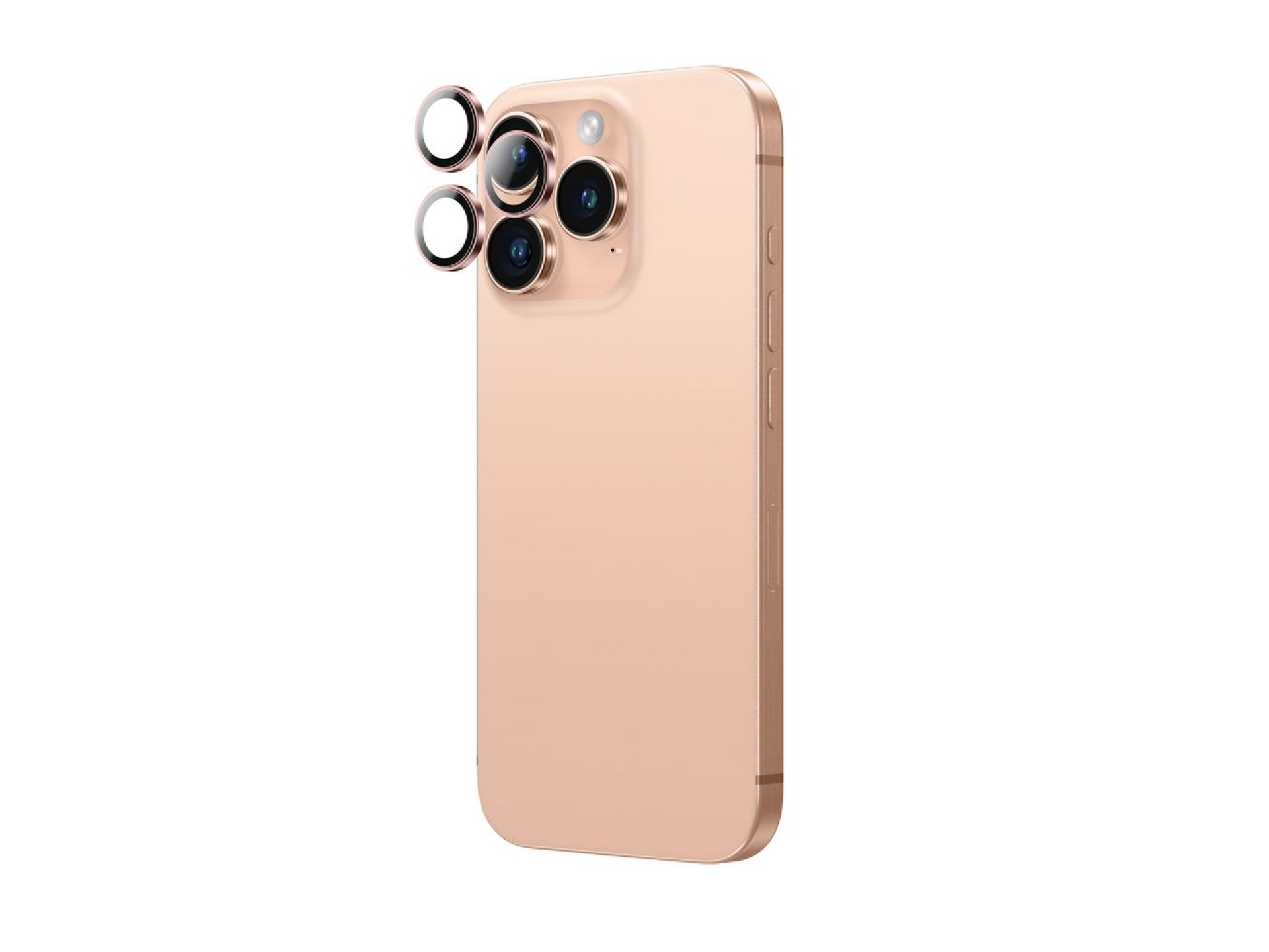 AmazingThing AR Aluminum 3 Lens Glass with Camera Lens Frame for iPhone 16 Pro / 16 Pro Max - Rose G