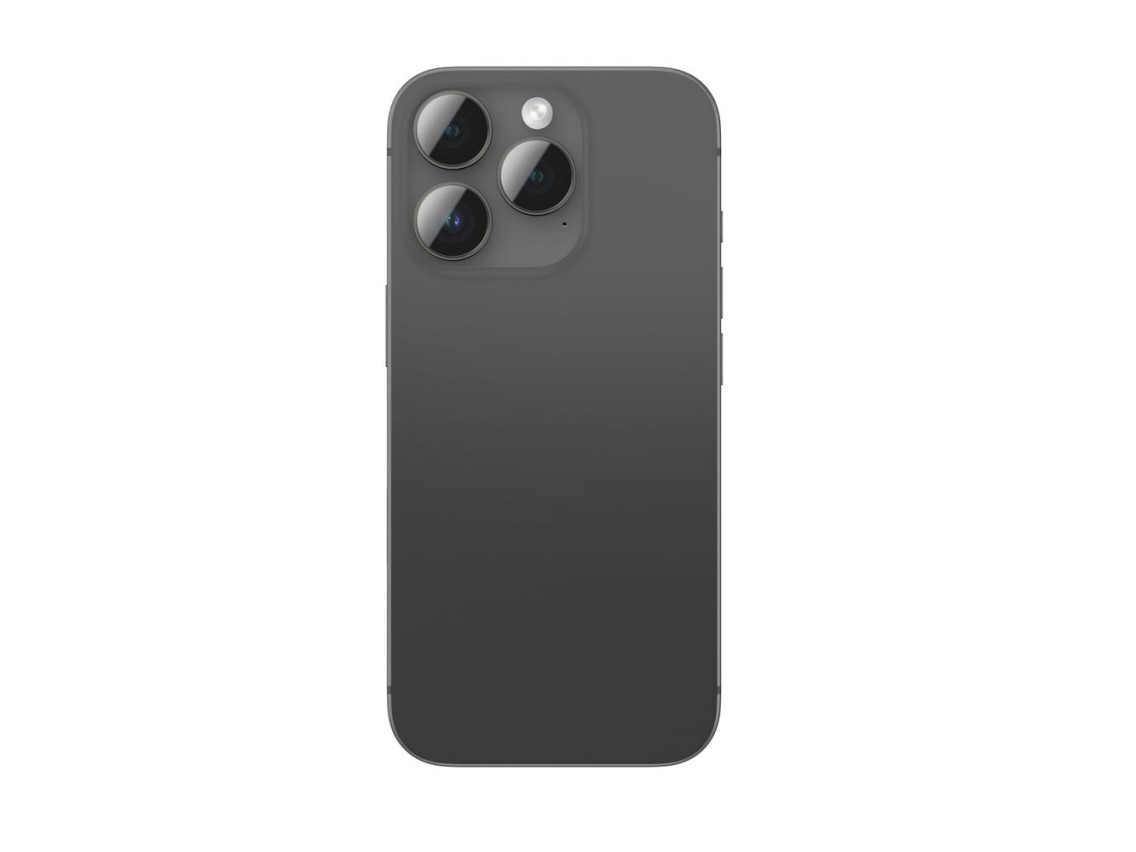 AmazingThing AR Aluminum 3 Lens Glass with Camera Lens Frame for iPhone 16 Pro / 16 Pro Max - Black