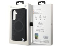 BMW BMHMS24M23RTPK S24+ S926 black/black hardcase Signature Leather Half Textured & Circle MagSafe