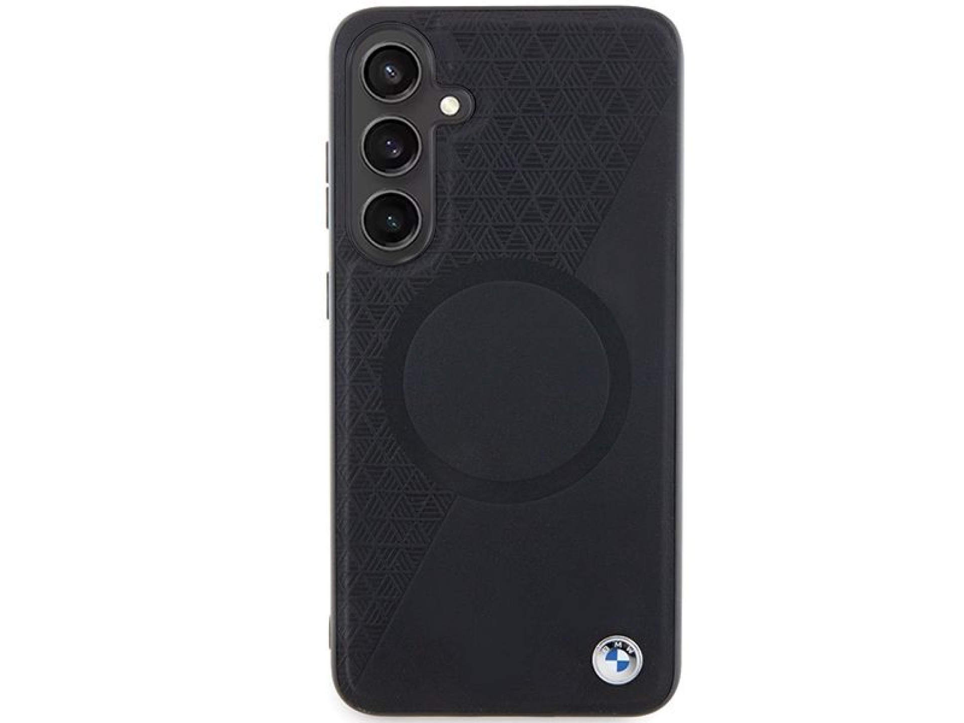 BMW BMHMS24M23RTPK S24+ S926 black/black hardcase Signature Leather Half Textured & Circle MagSafe