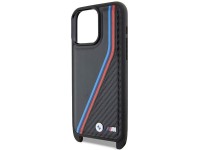 Funda BMW M Edition Carbon Tricolor Lines & Strap para iPhone 15 Pro - negra Funda BMW M Edition Carbon Tricolor Lines & Strap para iPhone 15 Pro - negra